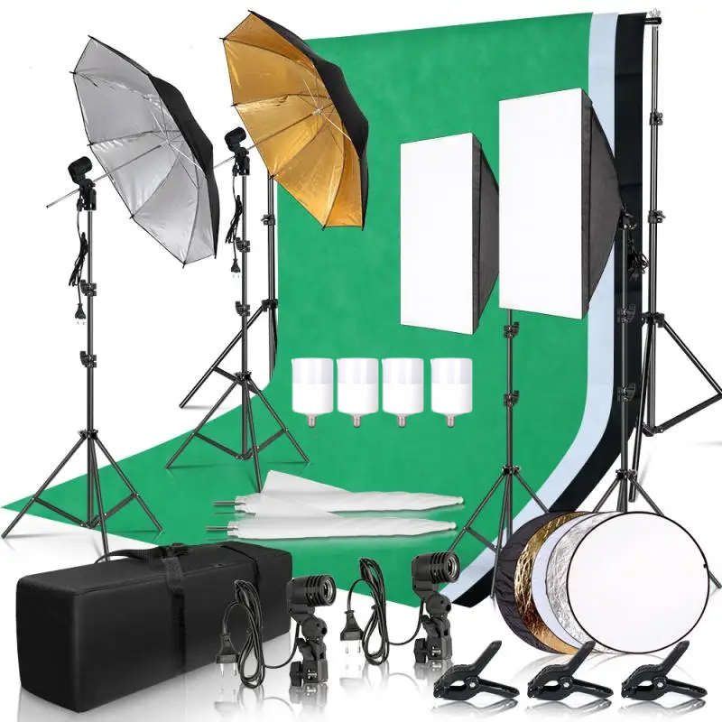 Photography Umbrella Lighting Kit - Kit di illuminazione fotografica Ombrello Sfondo