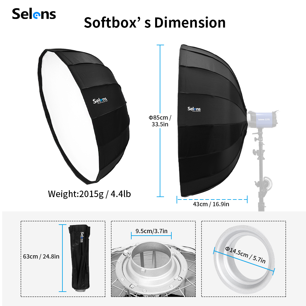 Selens 85cm ombrello Radar Sof - Beauty Dish Softbox recensione e prezzo