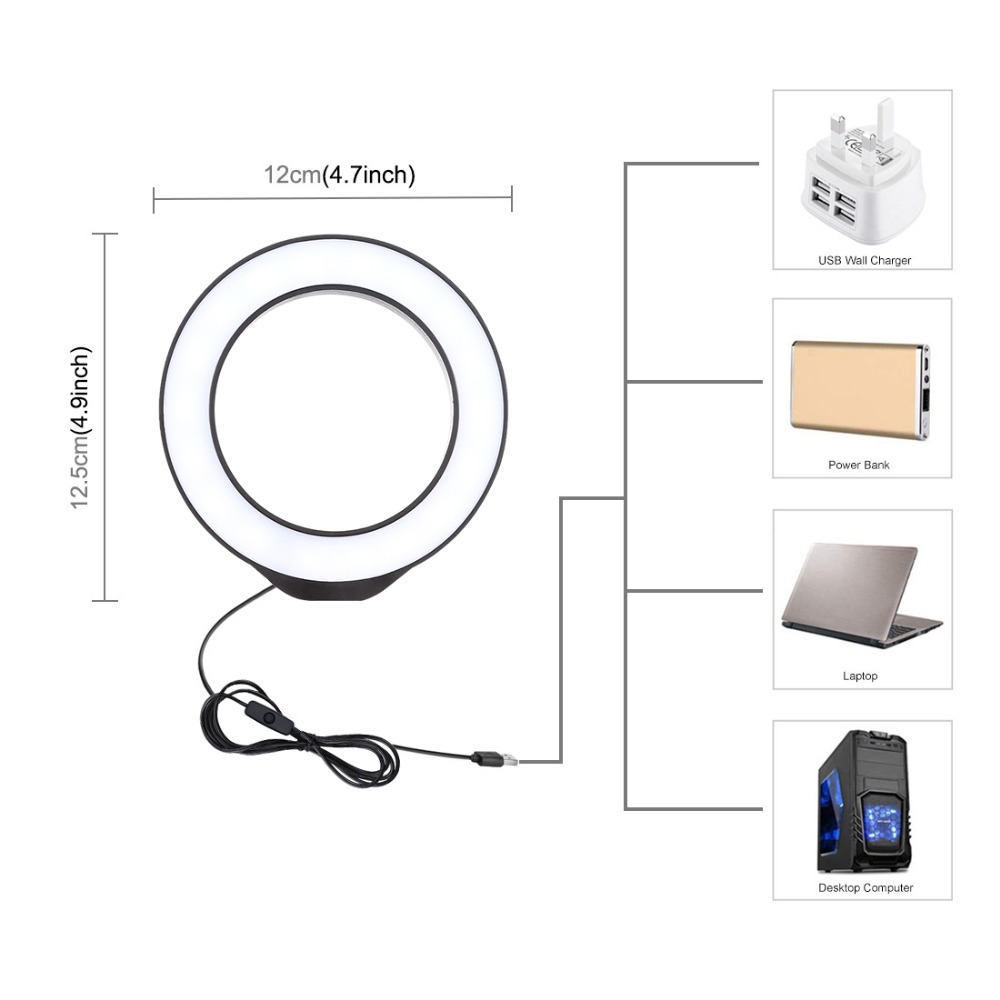 12cm Ring Light USB White Ligh - Photography Prompt recensione e prezzo